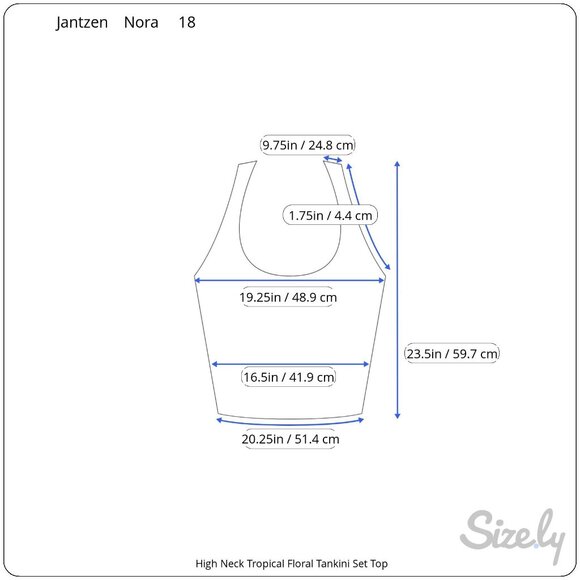 Jantzen Nora High Neck Bright Colorful Tropical Floral Tankini Set Sz 18 NWT - Picture 13 of 14